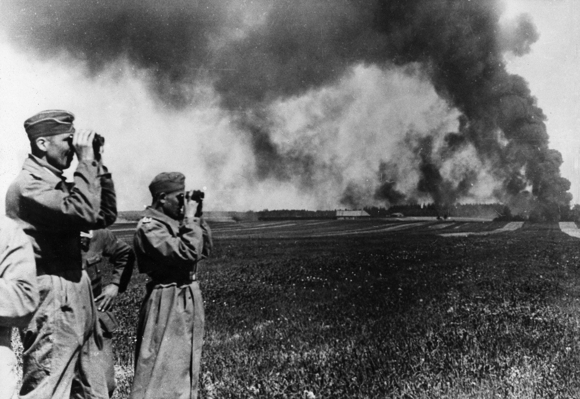 German Officer Watching the Advance